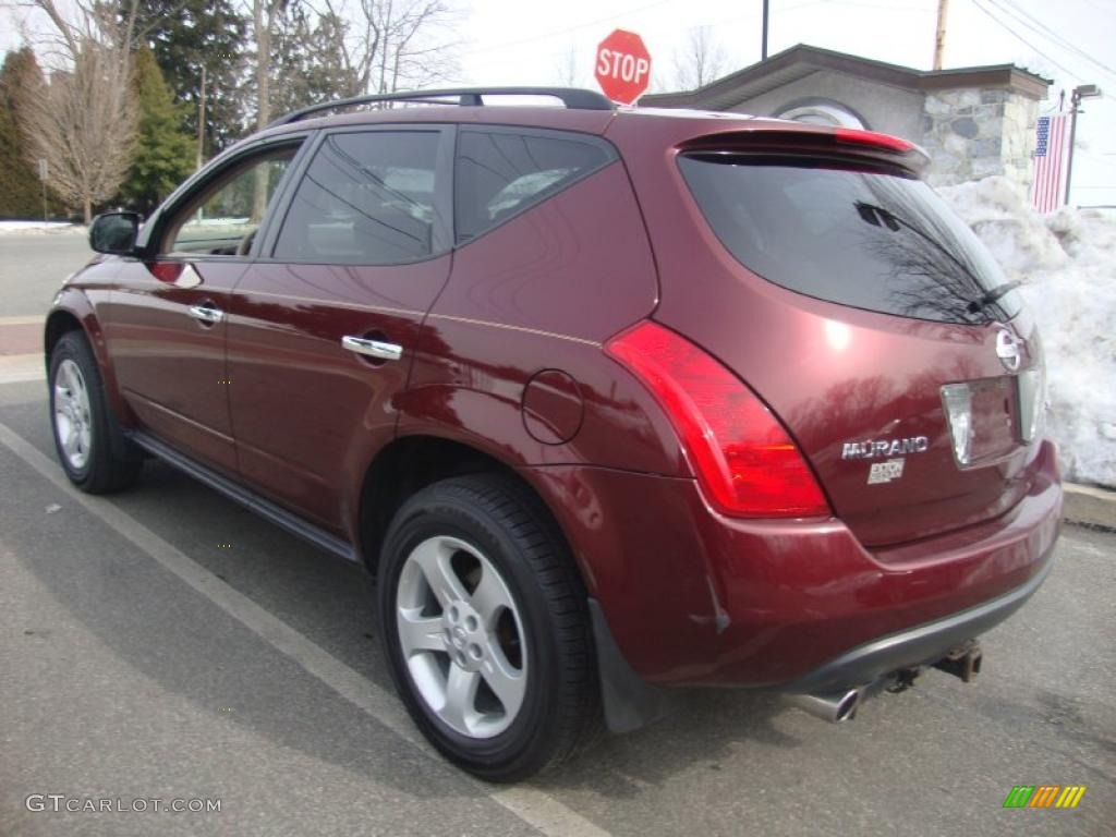 2005 Murano S AWD - Merlot Metallic / Cafe Latte photo #8