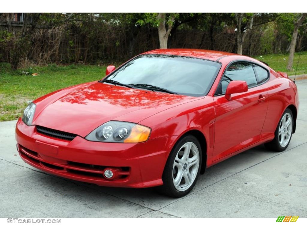 2003 Tiburon GT V6 - Rally Red / Black photo #1