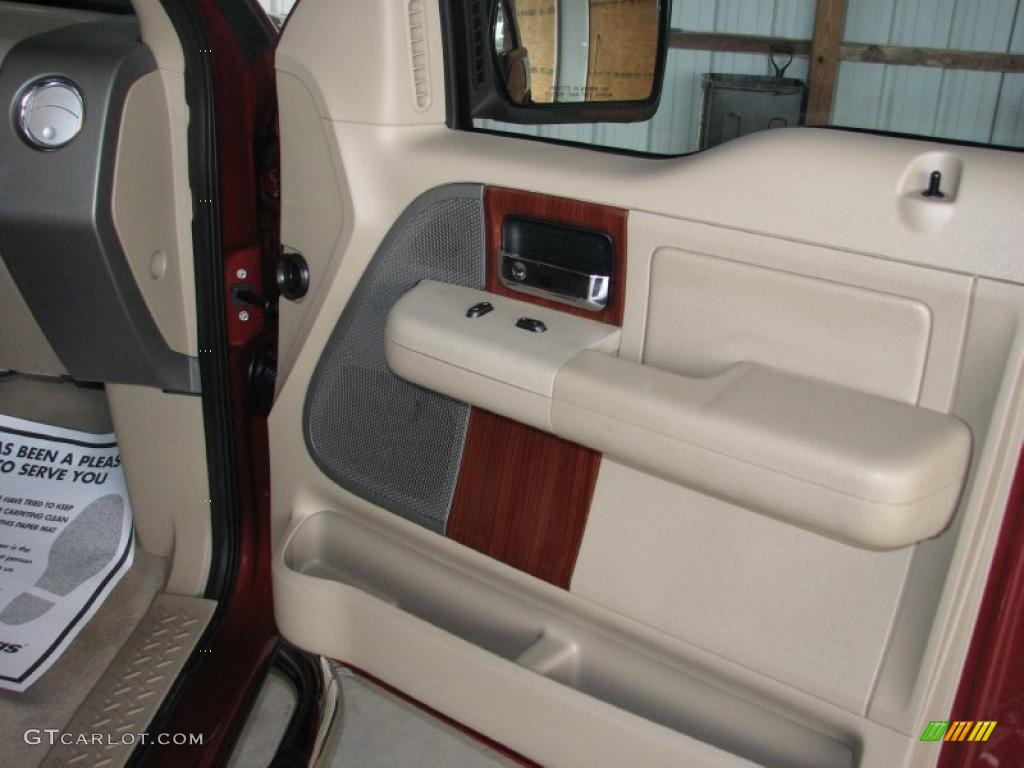 2006 F150 Lariat SuperCrew 4x4 - Dark Toreador Red Metallic / Tan photo #26