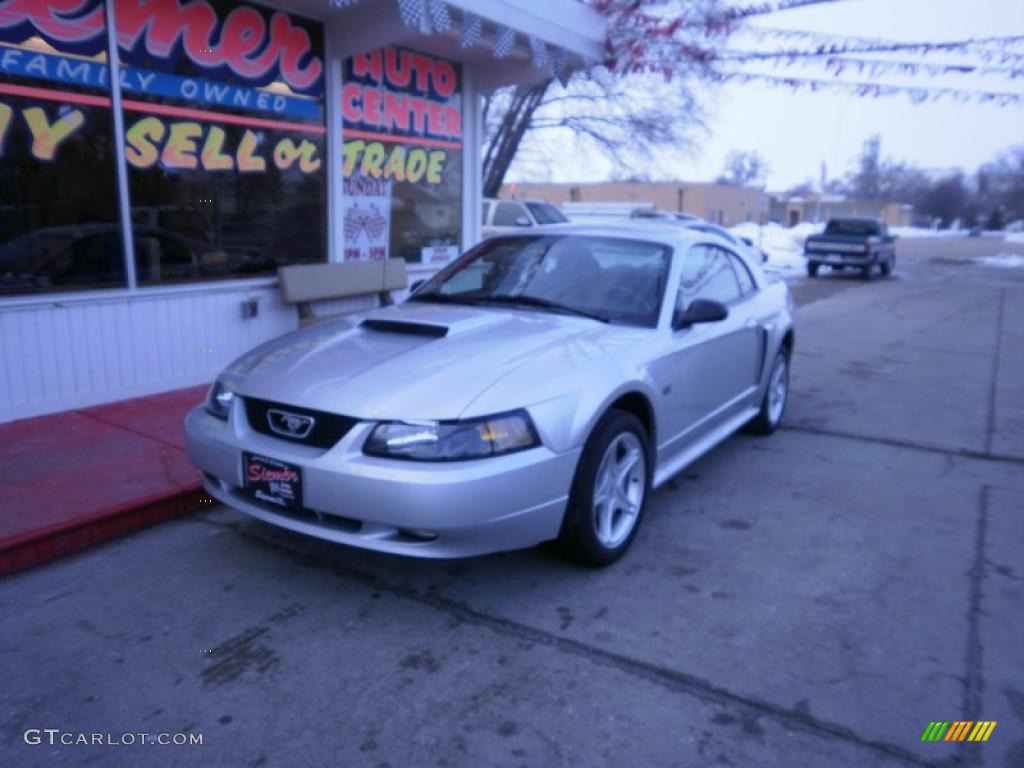 2001 Mustang GT Coupe - Silver Metallic / Dark Charcoal photo #3