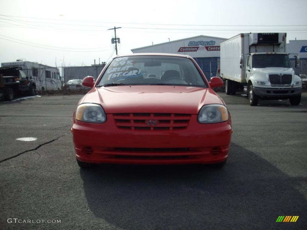 2005 Accent GLS Sedan - Retro Red / Gray photo #5