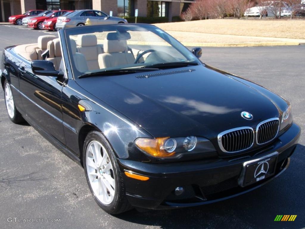 2004 3 Series 330i Convertible - Black Sapphire Metallic / Sand photo #16