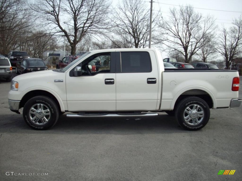 2007 F150 Lariat SuperCrew 4x4 - White Sand Tri-Coat / Black photo #1