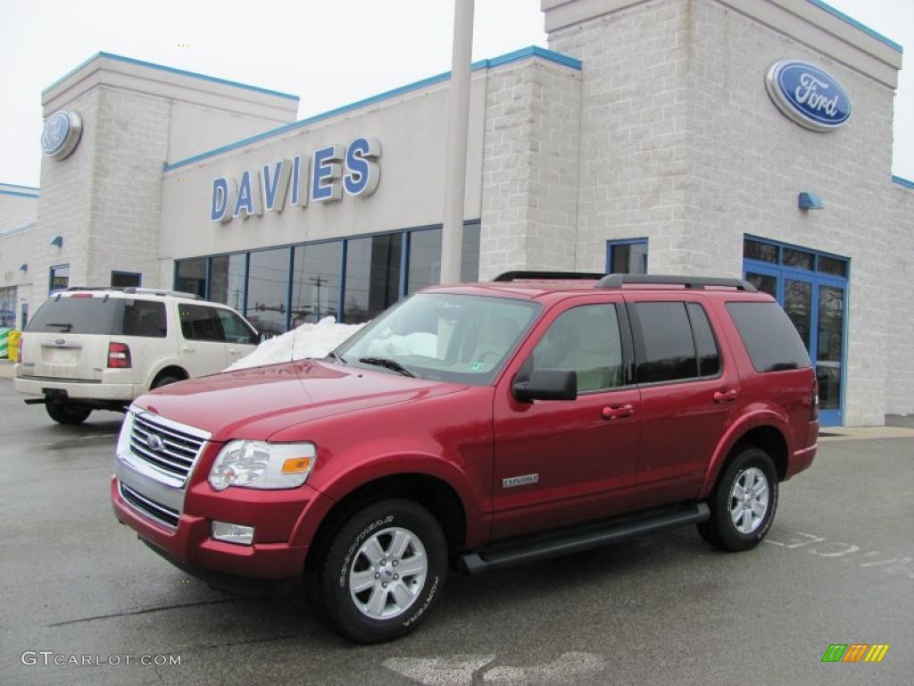 2008 Explorer XLT 4x4 - Redfire Metallic / Camel photo #1