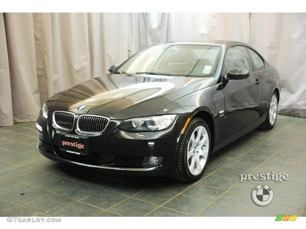 2009 3 Series 328xi Coupe - Black Sapphire Metallic / Beige photo #1