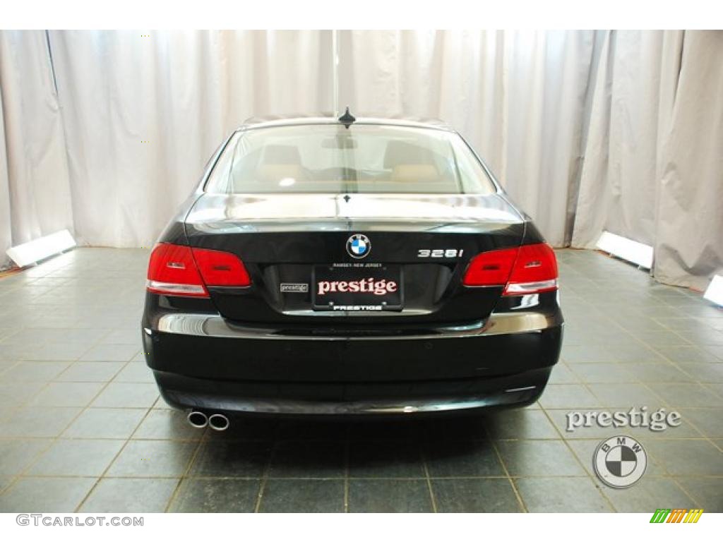 2009 3 Series 328xi Coupe - Black Sapphire Metallic / Beige photo #3
