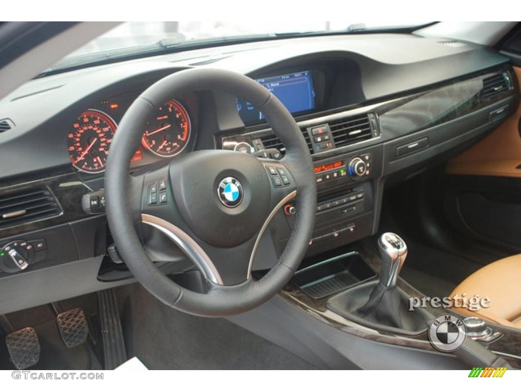 2009 3 Series 328xi Coupe - Black Sapphire Metallic / Beige photo #14