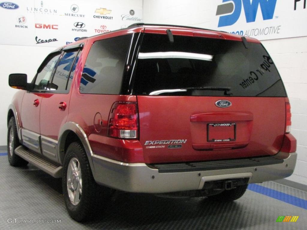 2003 Expedition Eddie Bauer 4x4 - Laser Red Tinted Metallic / Medium Parchment photo #3
