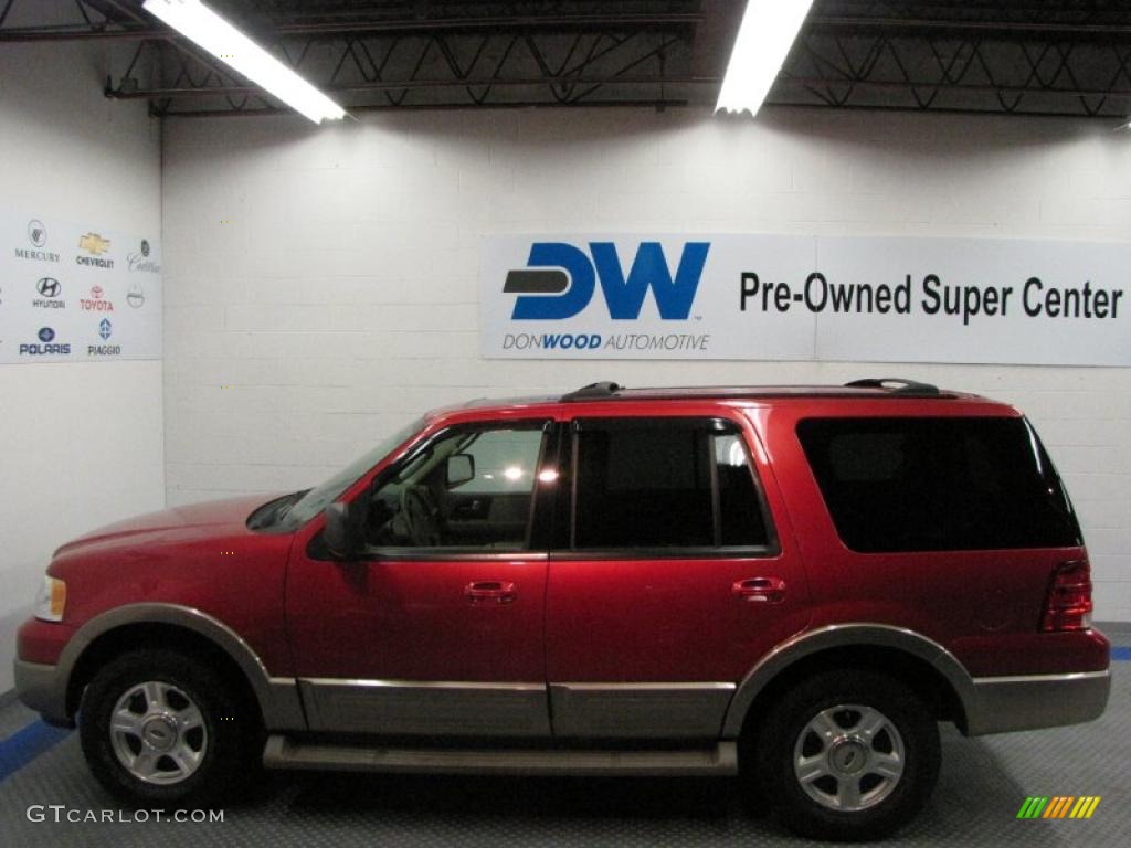 2003 Expedition Eddie Bauer 4x4 - Laser Red Tinted Metallic / Medium Parchment photo #5