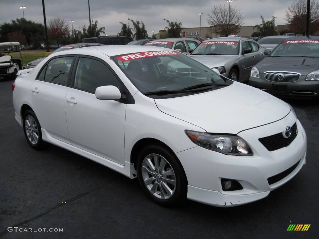 2009 Corolla S - Super White / Dark Charcoal photo #1