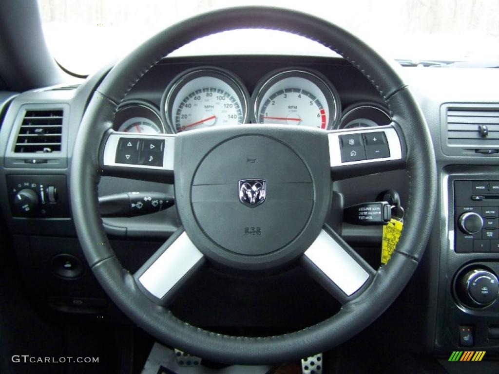 2010 Dodge Challenger R/T Classic Dark Slate Gray Steering Wheel Photo #26278912