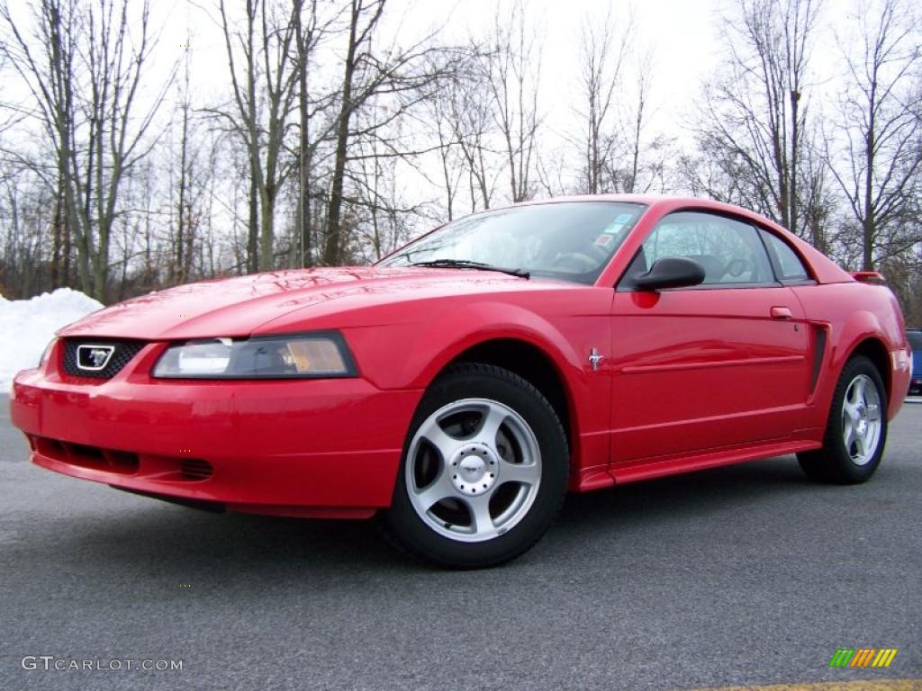2003 Mustang V6 Coupe - Torch Red / Medium Parchment photo #5