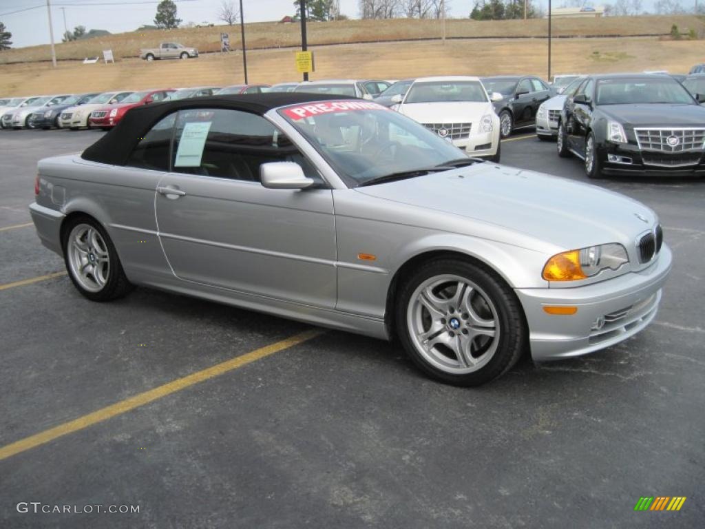 2001 3 Series 330i Convertible - Titanium Silver Metallic / Black photo #3