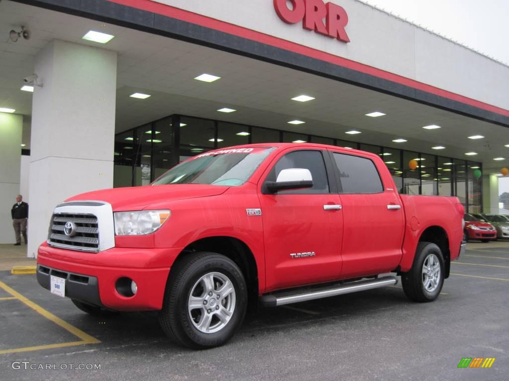 2007 Tundra Limited CrewMax 4x4 - Radiant Red / Graphite Gray photo #1