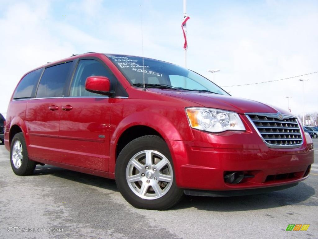 2008 Town & Country Touring - Inferno Red Crystal Pearlcoat / Medium Slate Gray/Light Shale photo #1