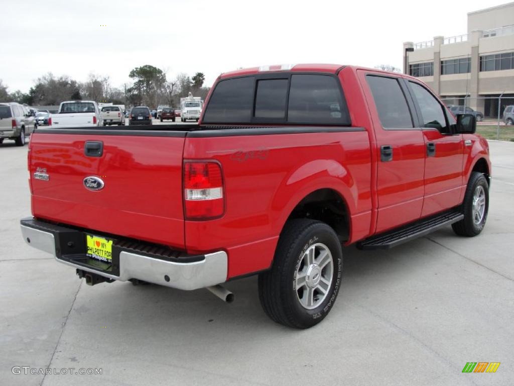 2006 F150 XLT SuperCrew 4x4 - Bright Red / Medium/Dark Flint photo #3