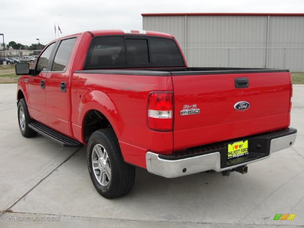 2006 F150 XLT SuperCrew 4x4 - Bright Red / Medium/Dark Flint photo #5