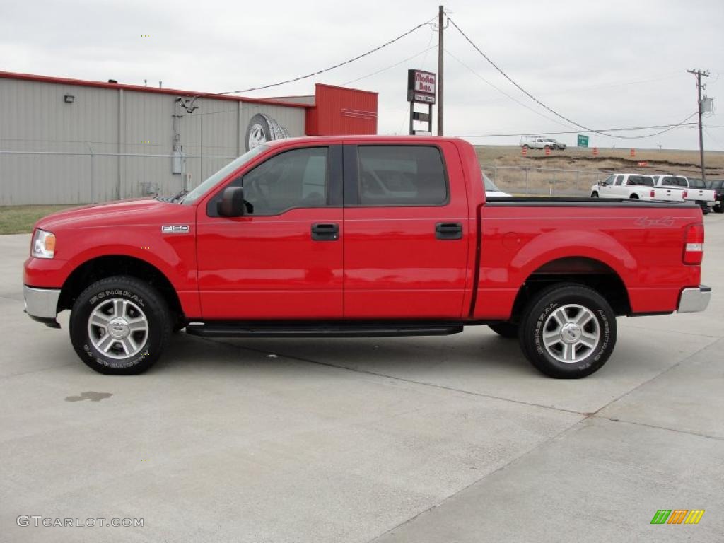 2006 F150 XLT SuperCrew 4x4 - Bright Red / Medium/Dark Flint photo #6