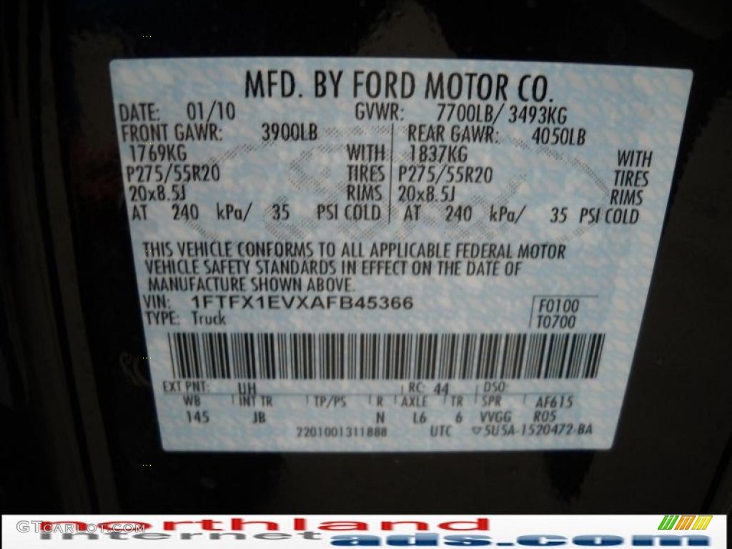 2010 F150 FX4 SuperCab 4x4 - Tuxedo Black / Black photo #12