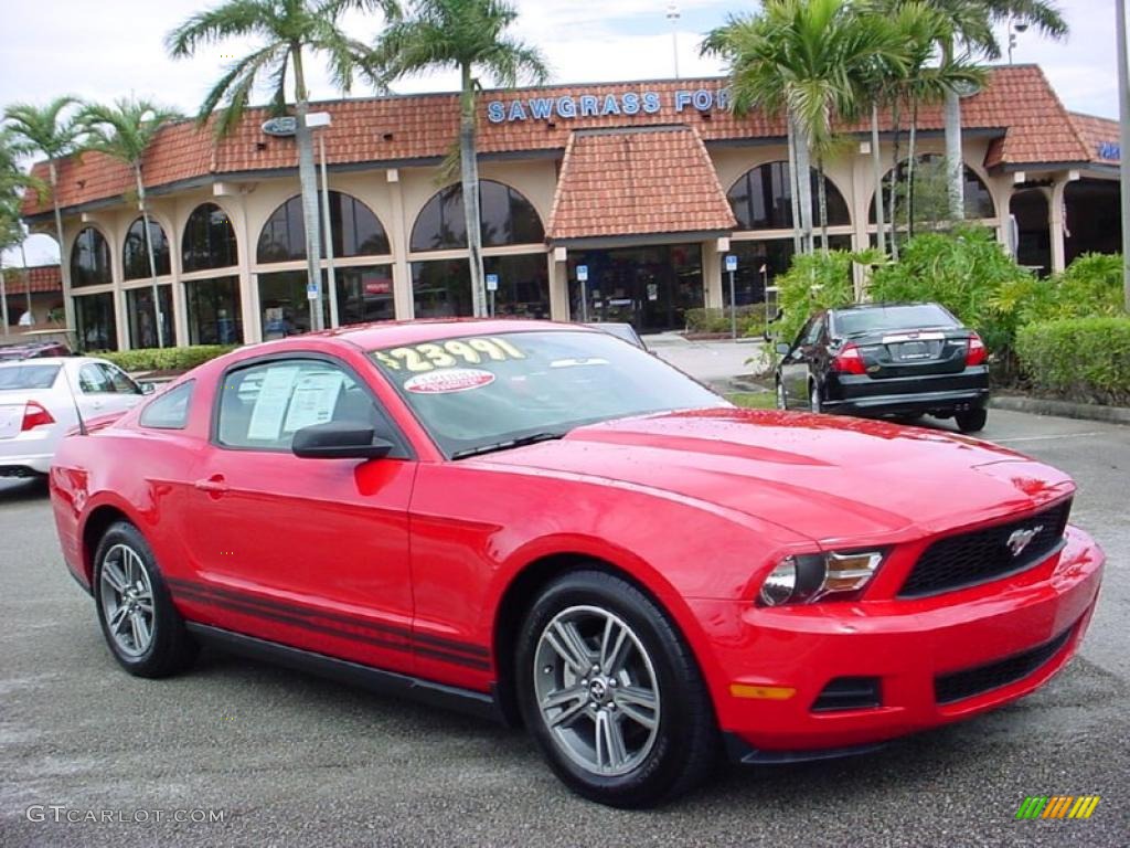 2010 Mustang V6 Premium Coupe - Red Candy Metallic / Charcoal Black photo #1
