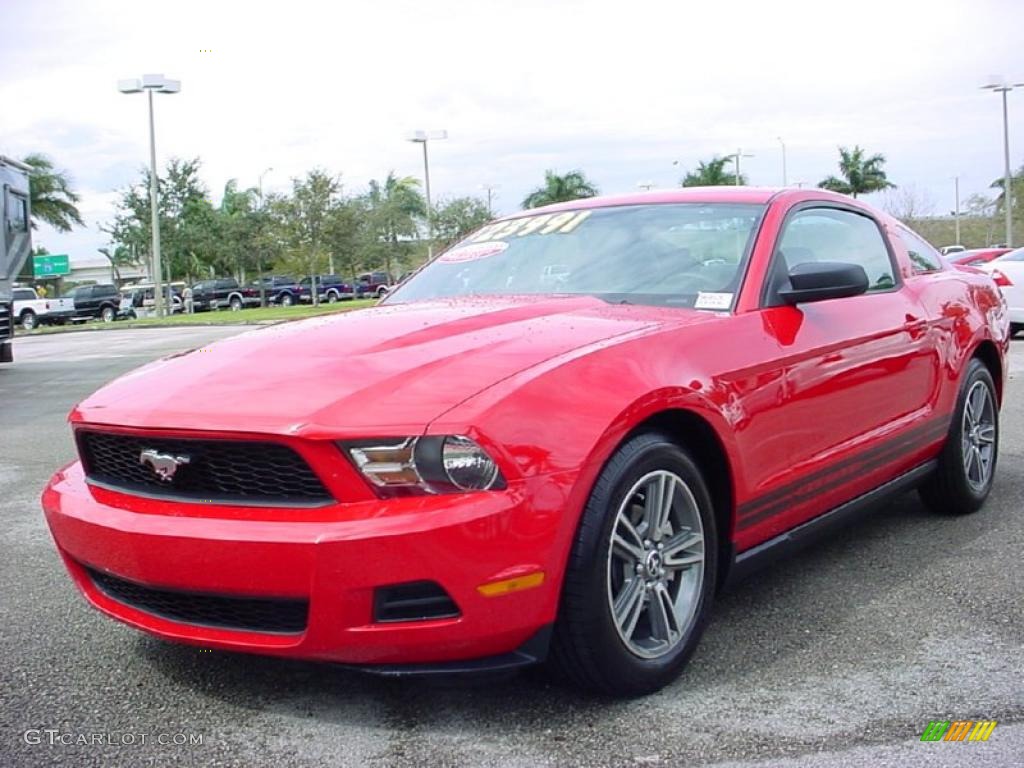 2010 Mustang V6 Premium Coupe - Red Candy Metallic / Charcoal Black photo #7