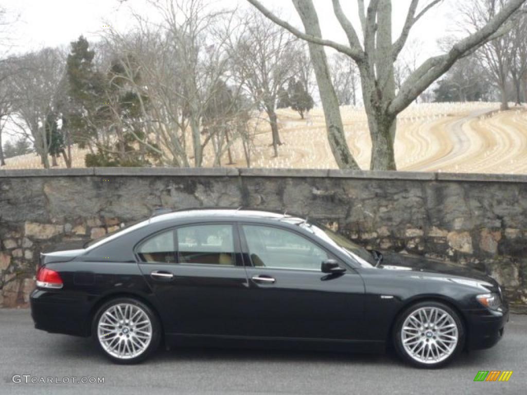 2007 7 Series 750i Sedan - Black Sapphire Metallic / Natural Brown photo #2