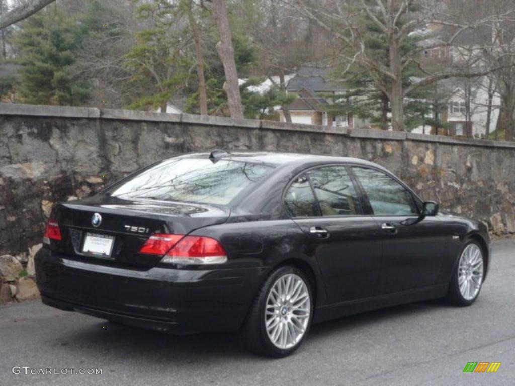 2007 7 Series 750i Sedan - Black Sapphire Metallic / Natural Brown photo #10