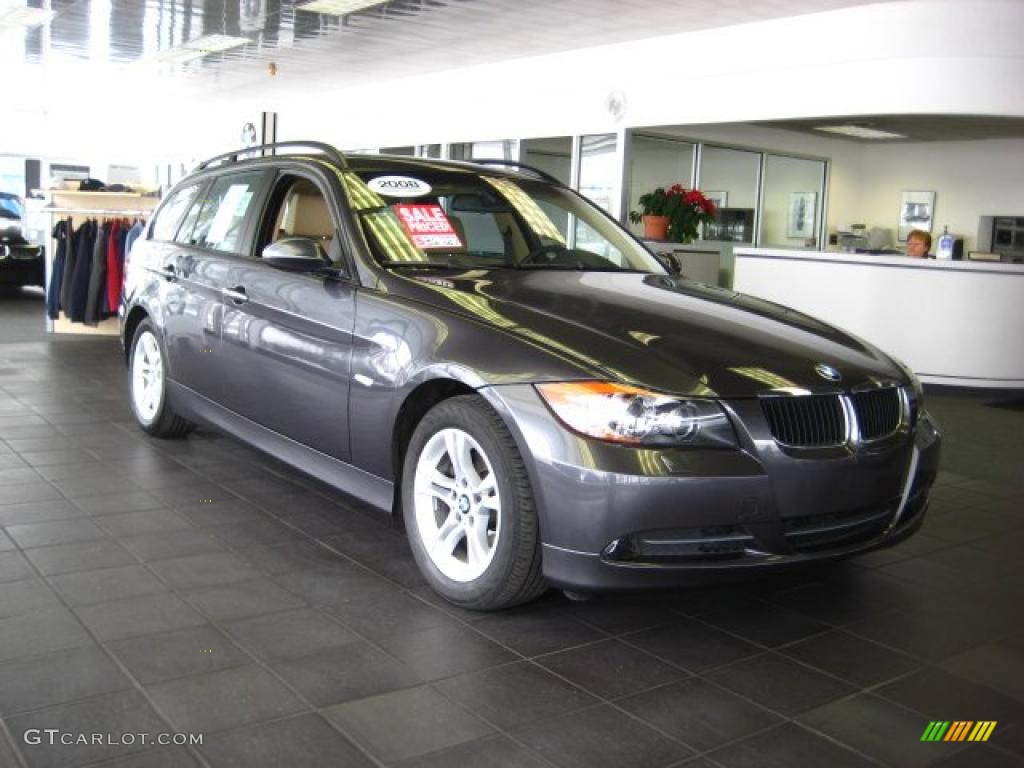 2008 3 Series 328xi Wagon - Sparkling Graphite Metallic / Beige Dakota Leather photo #6