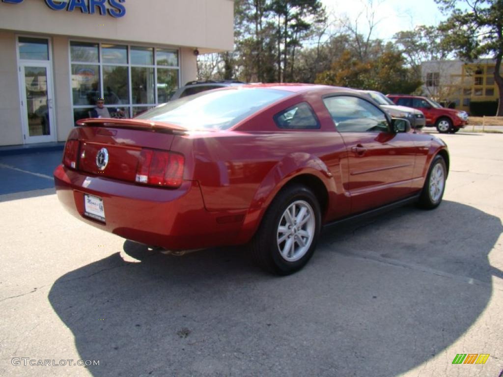 2005 Mustang V6 Deluxe Coupe - Redfire Metallic / Medium Parchment photo #8