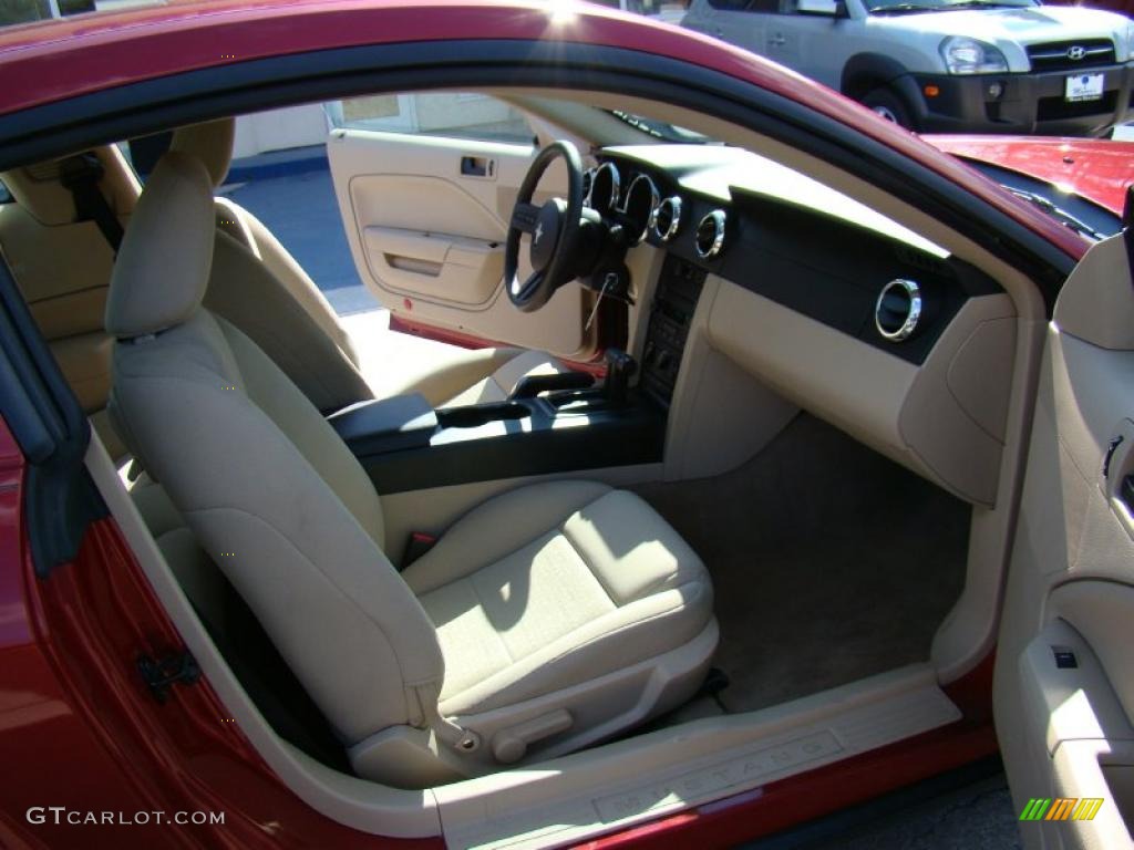 2005 Mustang V6 Deluxe Coupe - Redfire Metallic / Medium Parchment photo #12