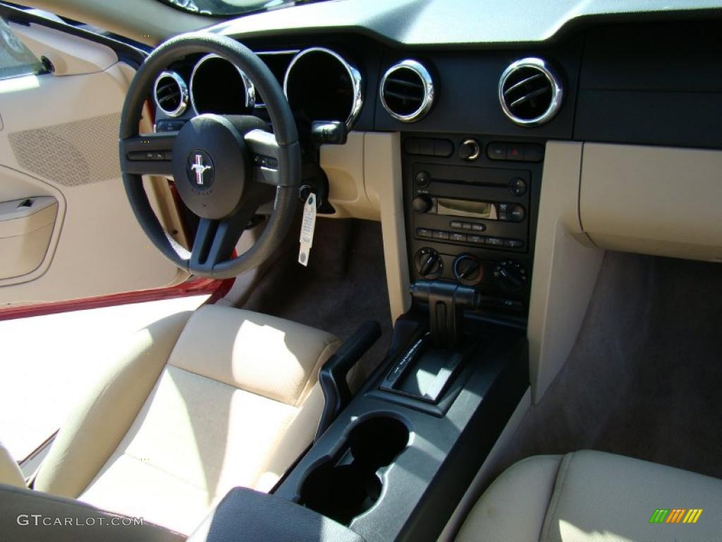 2005 Mustang V6 Deluxe Coupe - Redfire Metallic / Medium Parchment photo #14