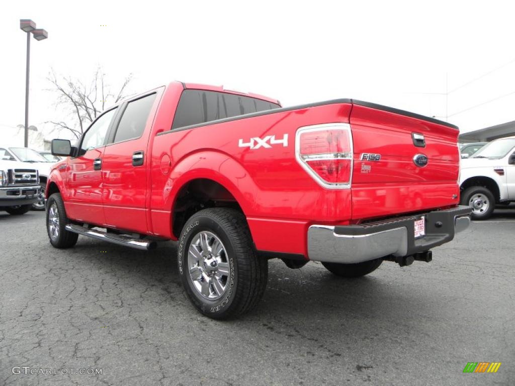 2010 F150 XLT SuperCrew 4x4 - Vermillion Red / Medium Stone photo #27