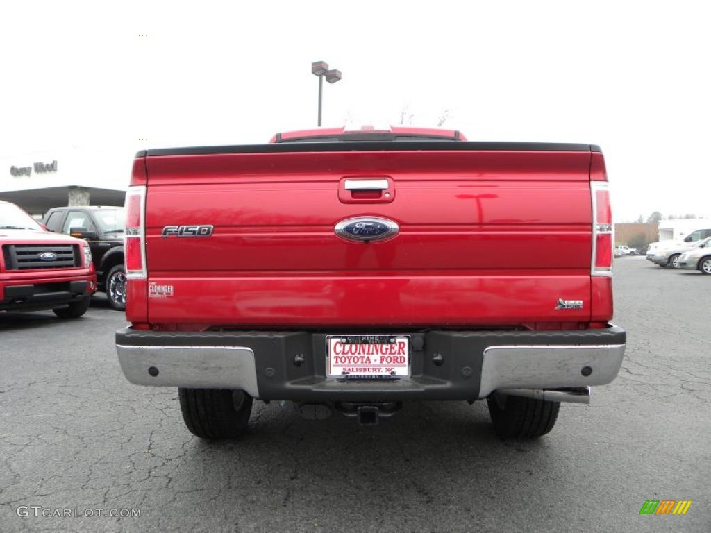 2010 F150 Lariat SuperCrew 4x4 - Red Candy Metallic / Tan photo #4