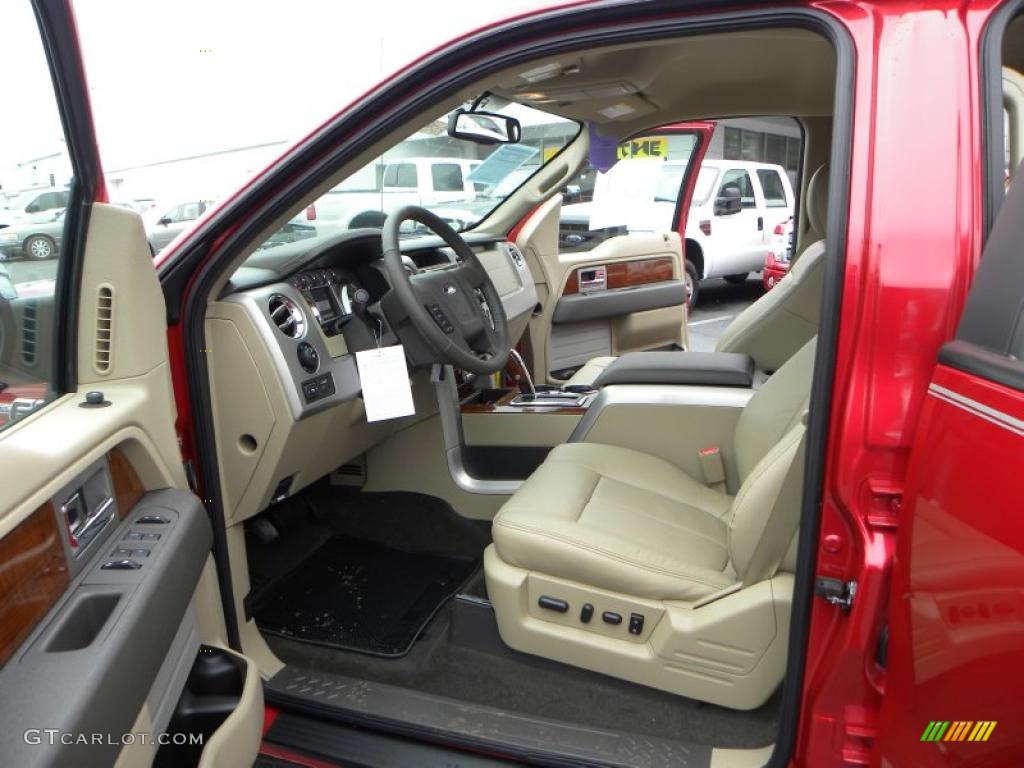 2010 F150 Lariat SuperCrew 4x4 - Red Candy Metallic / Tan photo #8