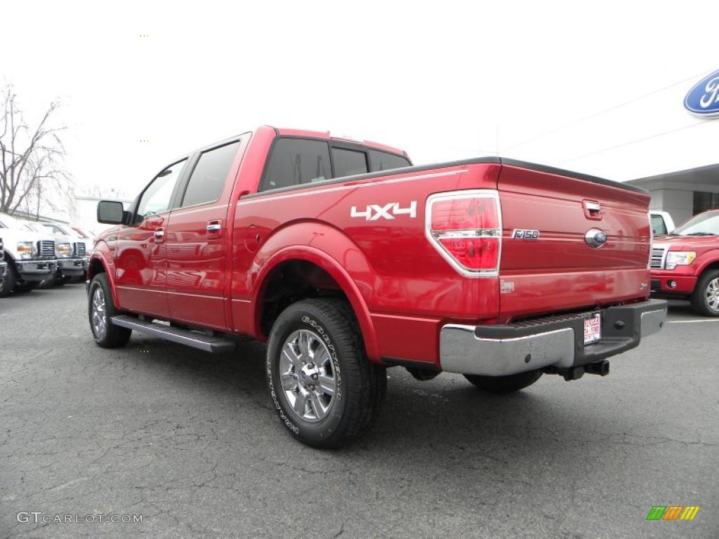 2010 F150 Lariat SuperCrew 4x4 - Red Candy Metallic / Tan photo #31