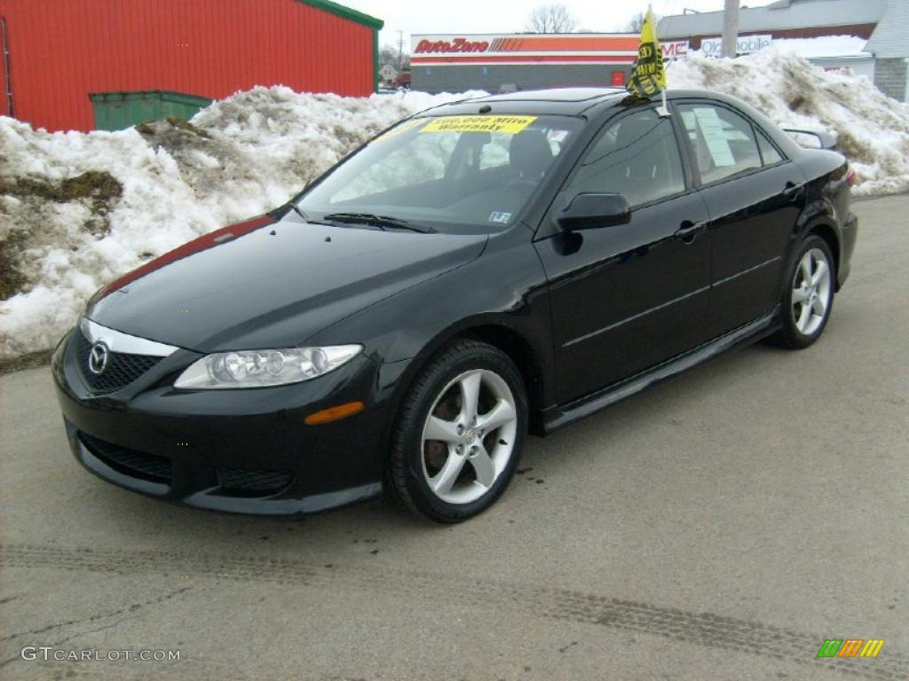 2004 MAZDA6 i Sedan - Onyx Black / Black photo #1