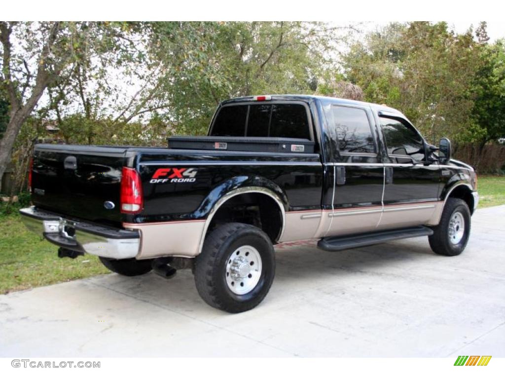 1999 F250 Super Duty Lariat Crew Cab 4x4 - Black / Medium Prairie Tan photo #9