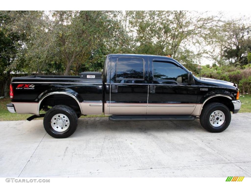 1999 F250 Super Duty Lariat Crew Cab 4x4 - Black / Medium Prairie Tan photo #11