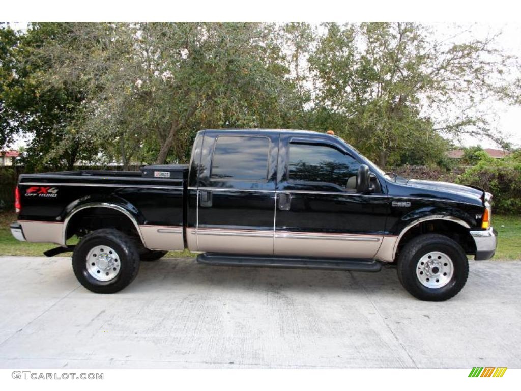 1999 F250 Super Duty Lariat Crew Cab 4x4 - Black / Medium Prairie Tan photo #12