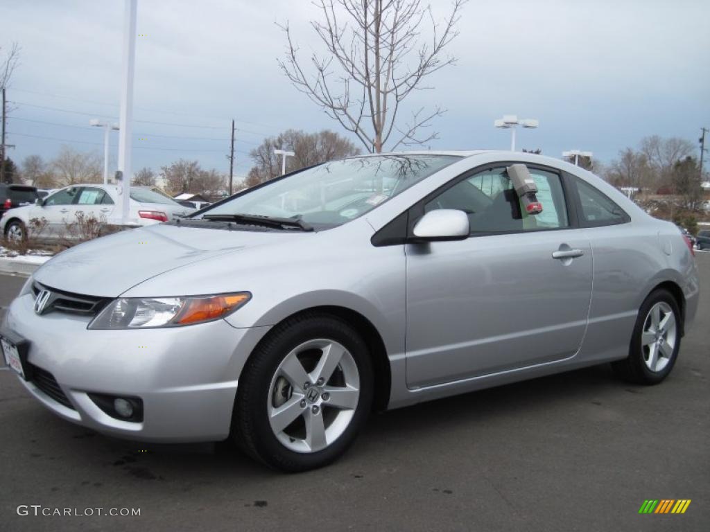 2007 Civic EX Coupe - Alabaster Silver Metallic / Black photo #5