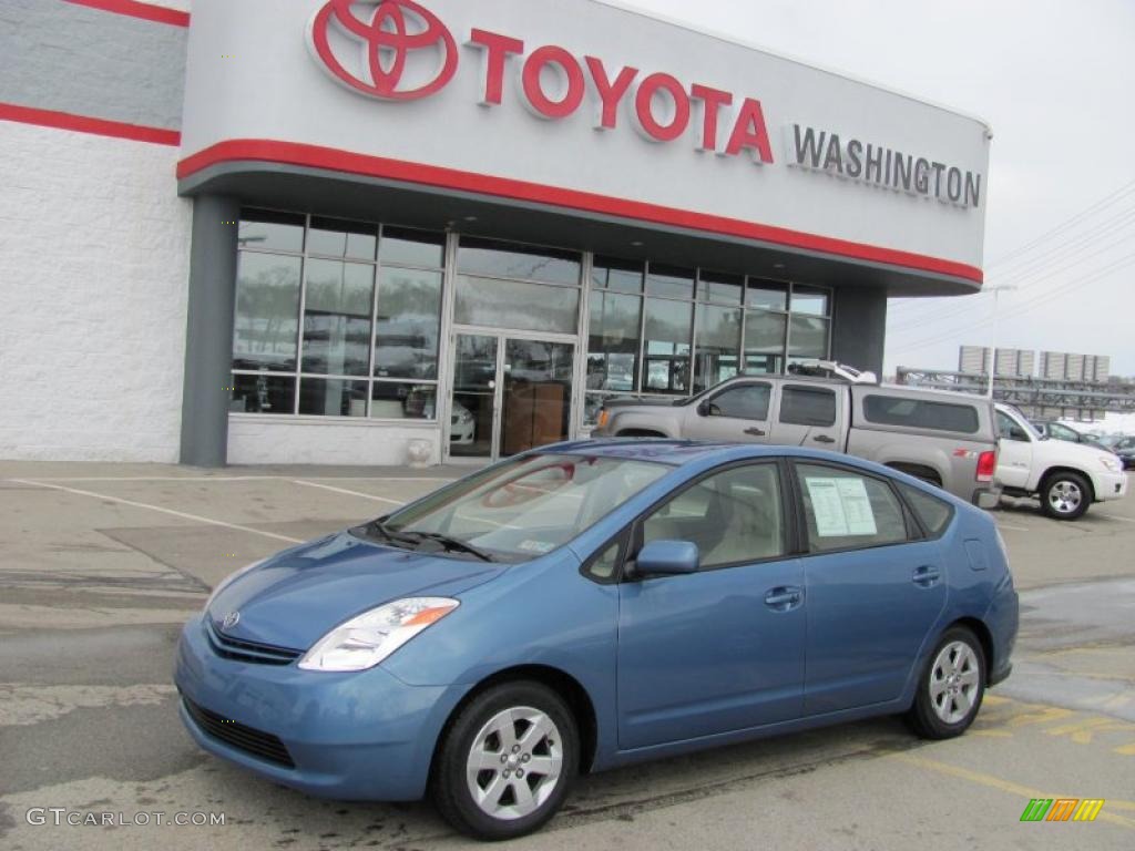 2005 Prius Hybrid - Seaside Blue Pearl / Ivory/Brown photo #1