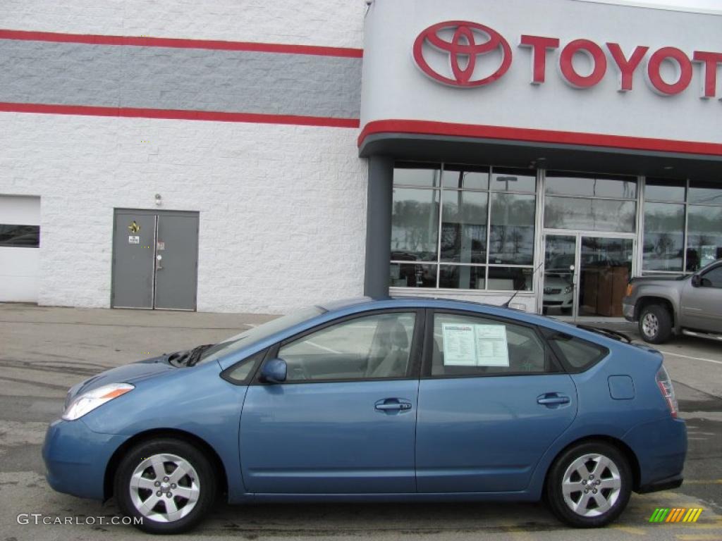2005 Prius Hybrid - Seaside Blue Pearl / Ivory/Brown photo #2