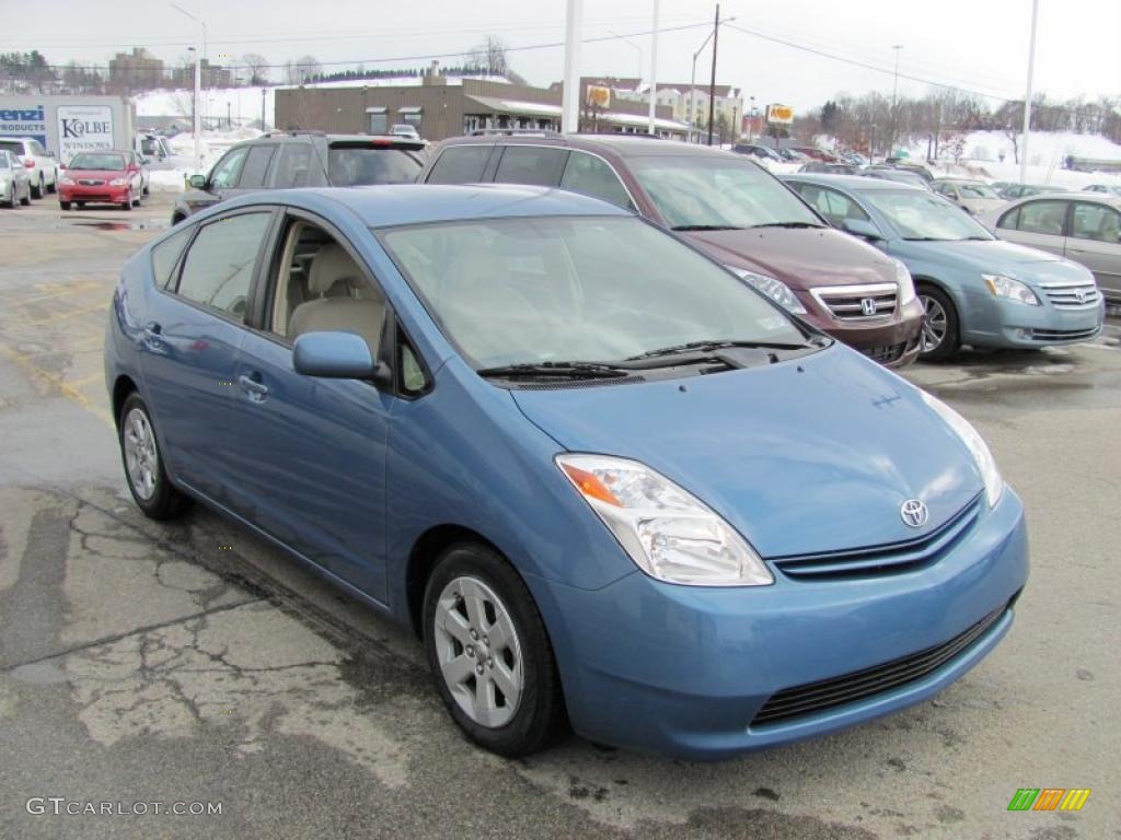 2005 Prius Hybrid - Seaside Blue Pearl / Ivory/Brown photo #9