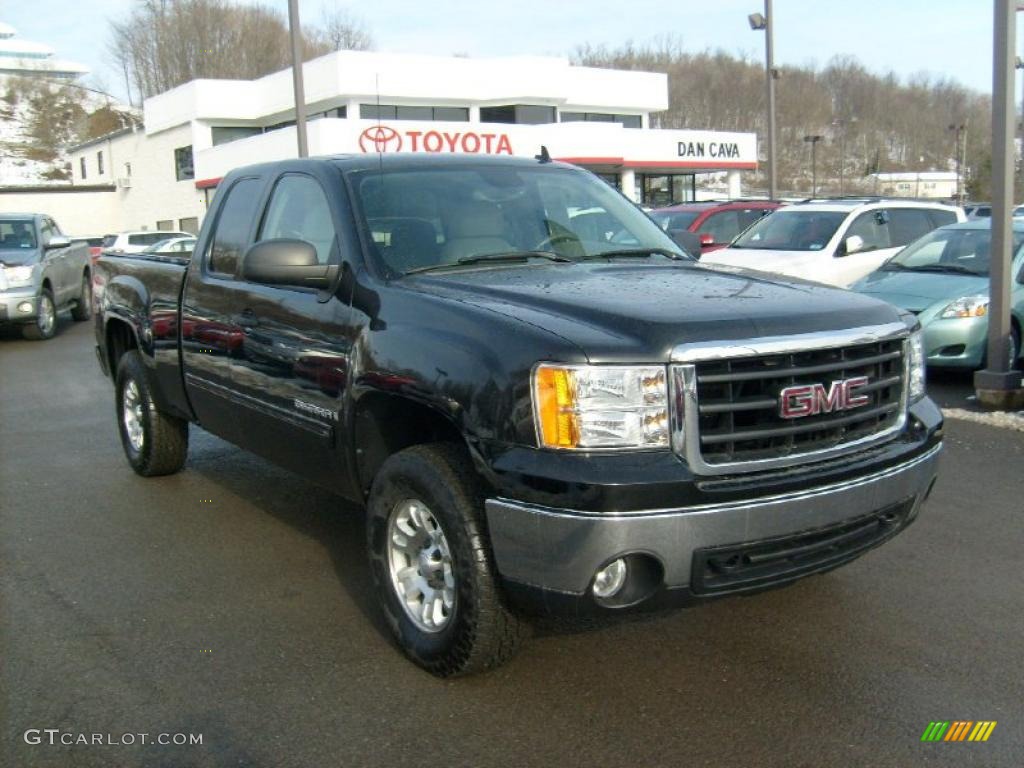 2007 Sierra 1500 SLE Extended Cab 4x4 - Onyx Black / Dark Titanium/Light Titanium photo #1