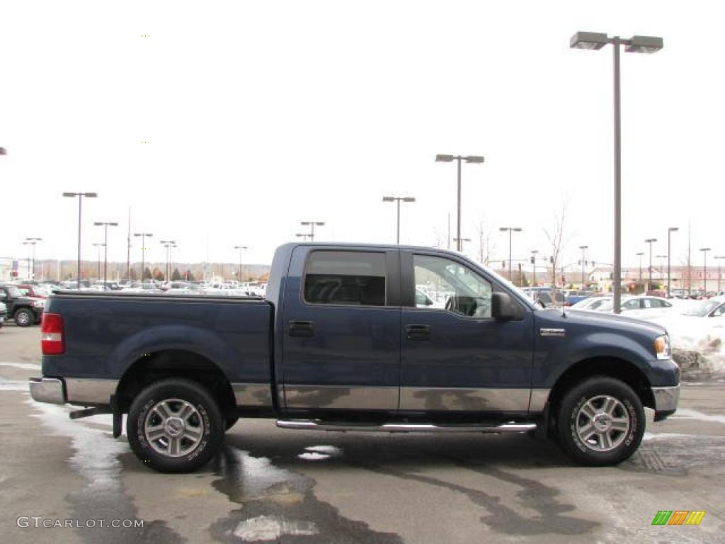 2005 F150 XLT SuperCrew 4x4 - Medium Wedgewood Blue Metallic / Medium Flint/Dark Flint Grey photo #4