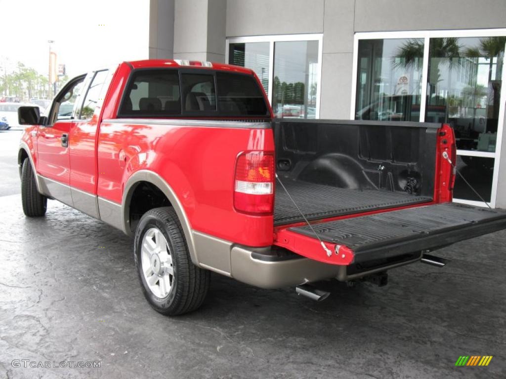 2004 F150 Lariat SuperCab - Bright Red / Heritage Medium Parchment photo #8