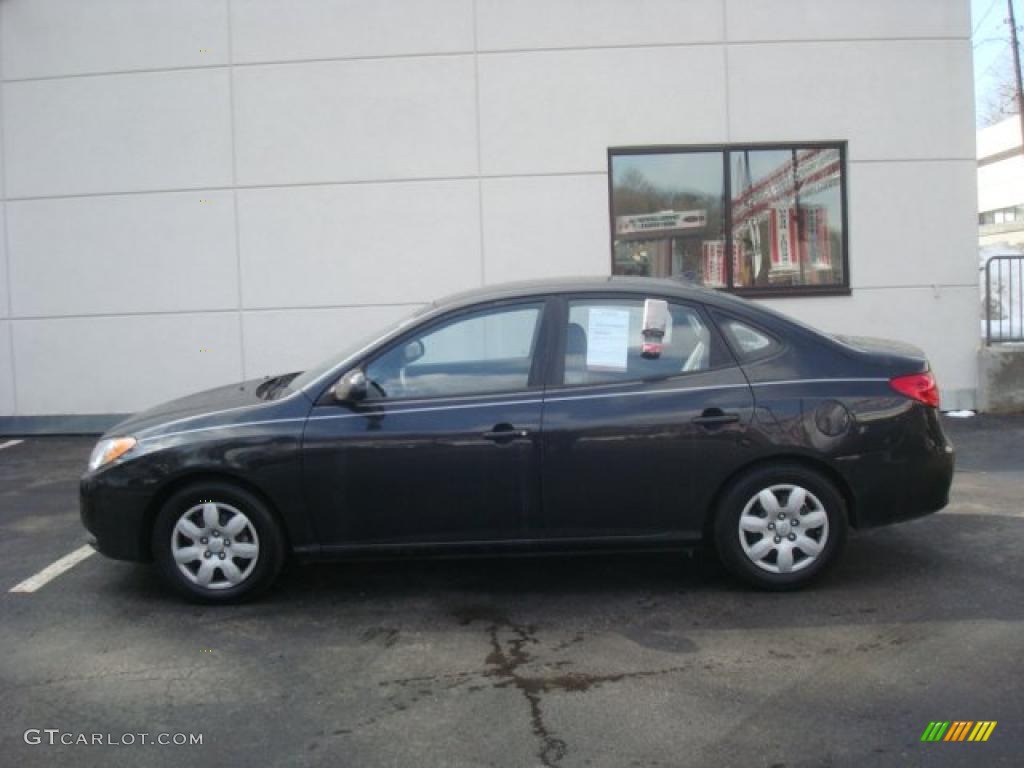 2009 Elantra GLS Sedan - Black Pearl / Gray photo #1