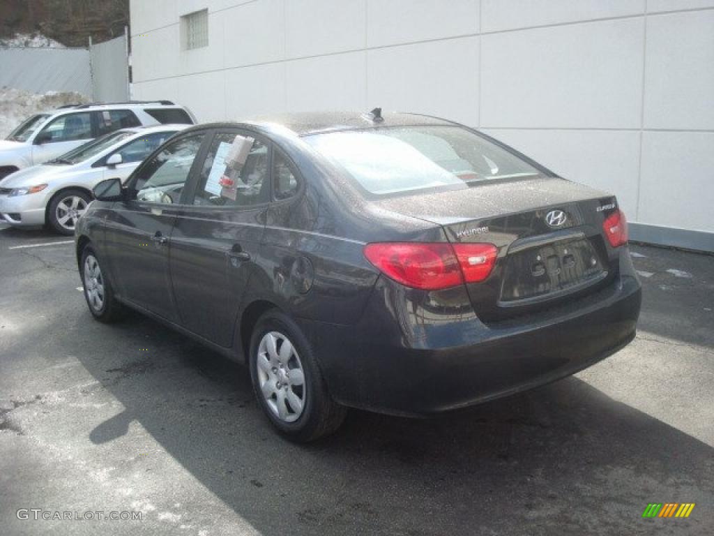 2009 Elantra GLS Sedan - Black Pearl / Gray photo #2