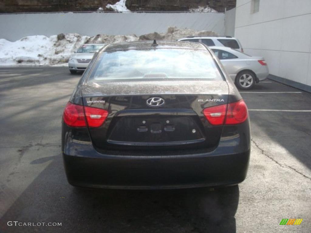 2009 Elantra GLS Sedan - Black Pearl / Gray photo #3