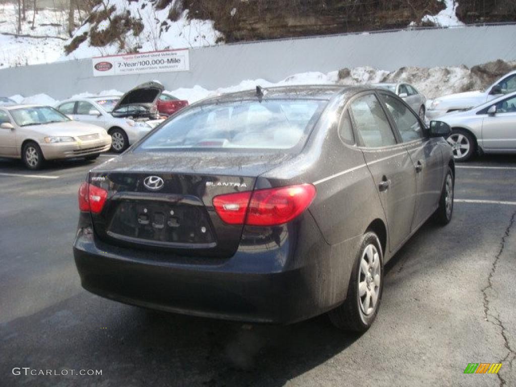 2009 Elantra GLS Sedan - Black Pearl / Gray photo #4